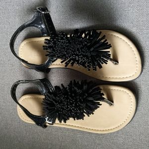 Fluffy Sparkly Strap Sandal sz 3